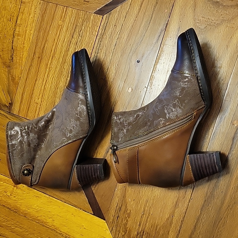 L'Artiste by Spring Step Leather Combo Ankle Boots- Socute Size EU 38 - Picture 4 of 15
